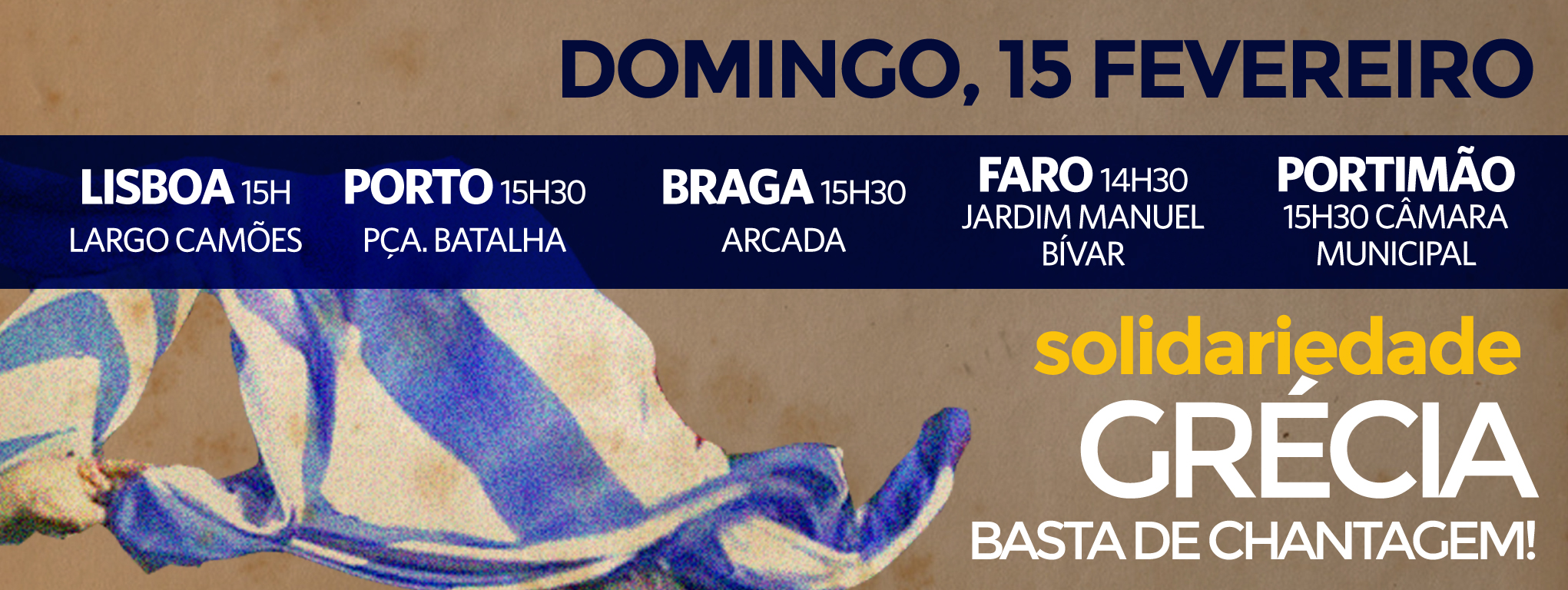 Manifestação de solidariedade com o povo grego 