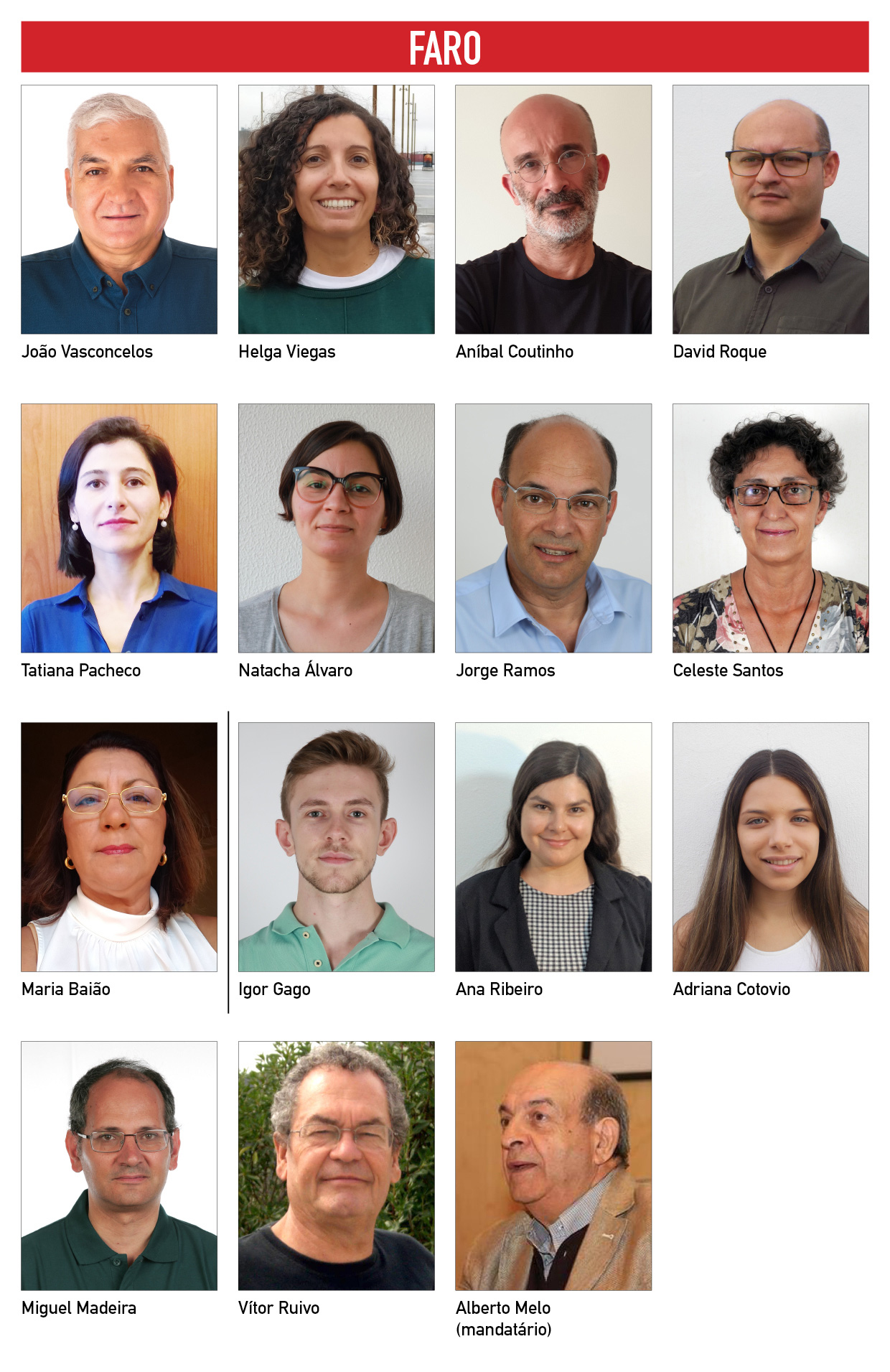 fotos dos candidatos e candidatas 